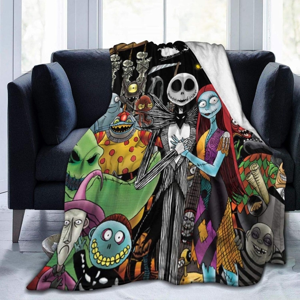 Warce Glosen Nightmare Before Christmas Soft Throw Blanket for Sofa 50x40cm